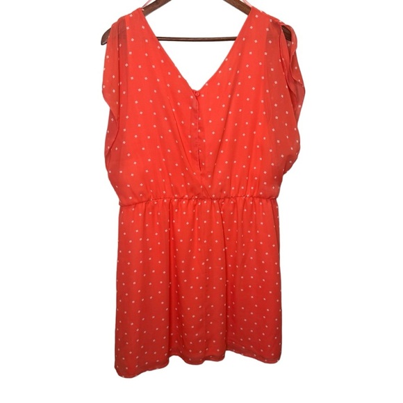 Smart Set Polka Dot Chiffon Vneck Dress Size XL NWT - Picture 2 of 7